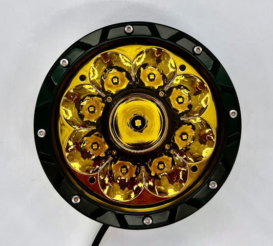 Code 4 LED 7″ 60 Watt round amber laser/spot light, sold in pairs