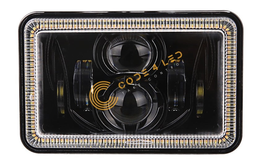 Code 4 LED 4 X 6 Headlight With White Drl and Amber Signal