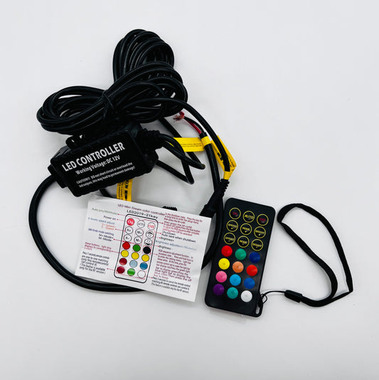 Code 4 LED Dual RGBW lighted whip controller with remote control