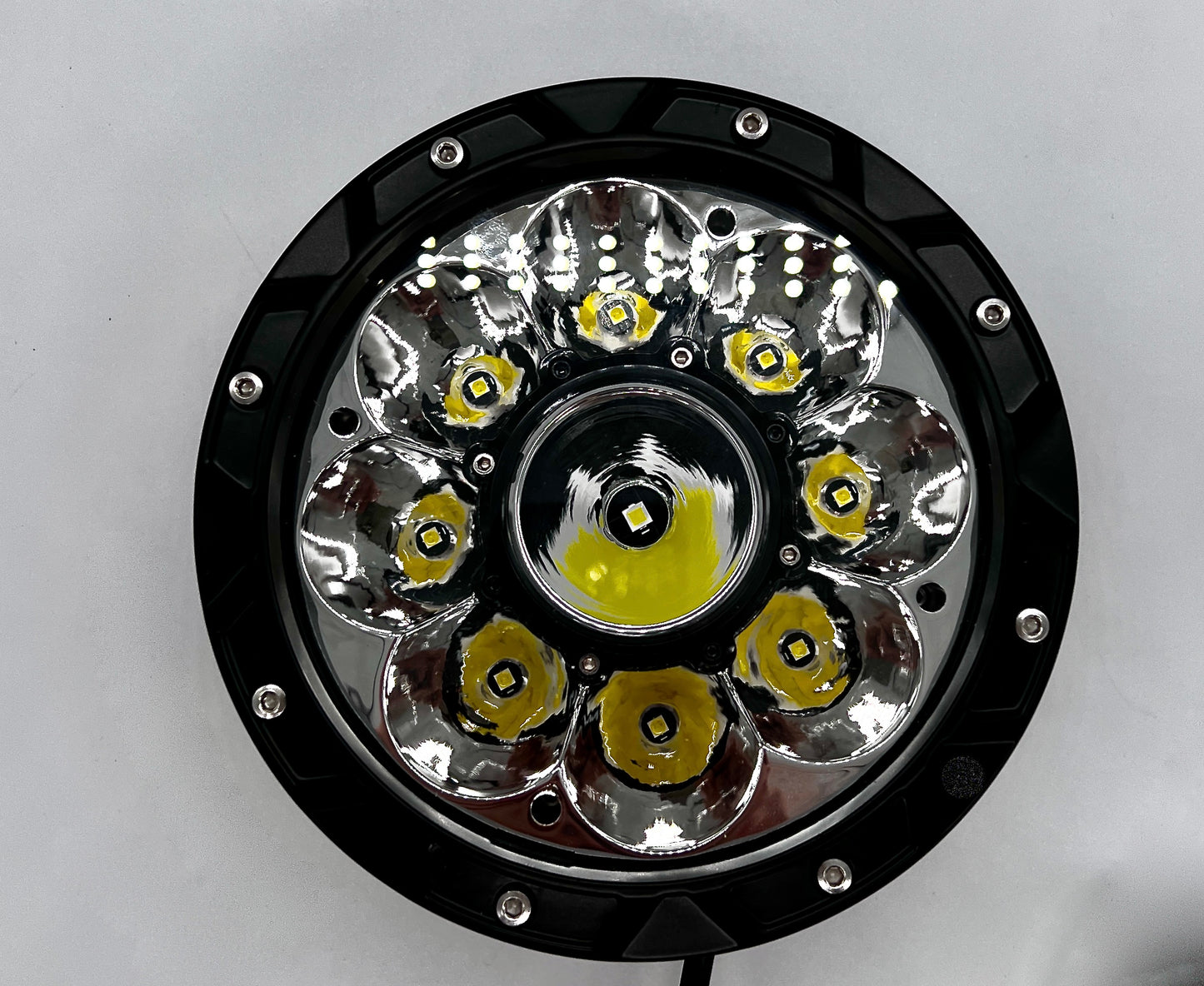 Code 4 LED 7″ 60 Watt round clear laser/spot light, sold in pairs