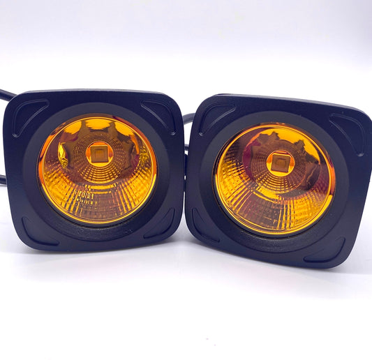 Code 4 LED 3.5″ 35 Watt square pod amber pod light, sold in pairs