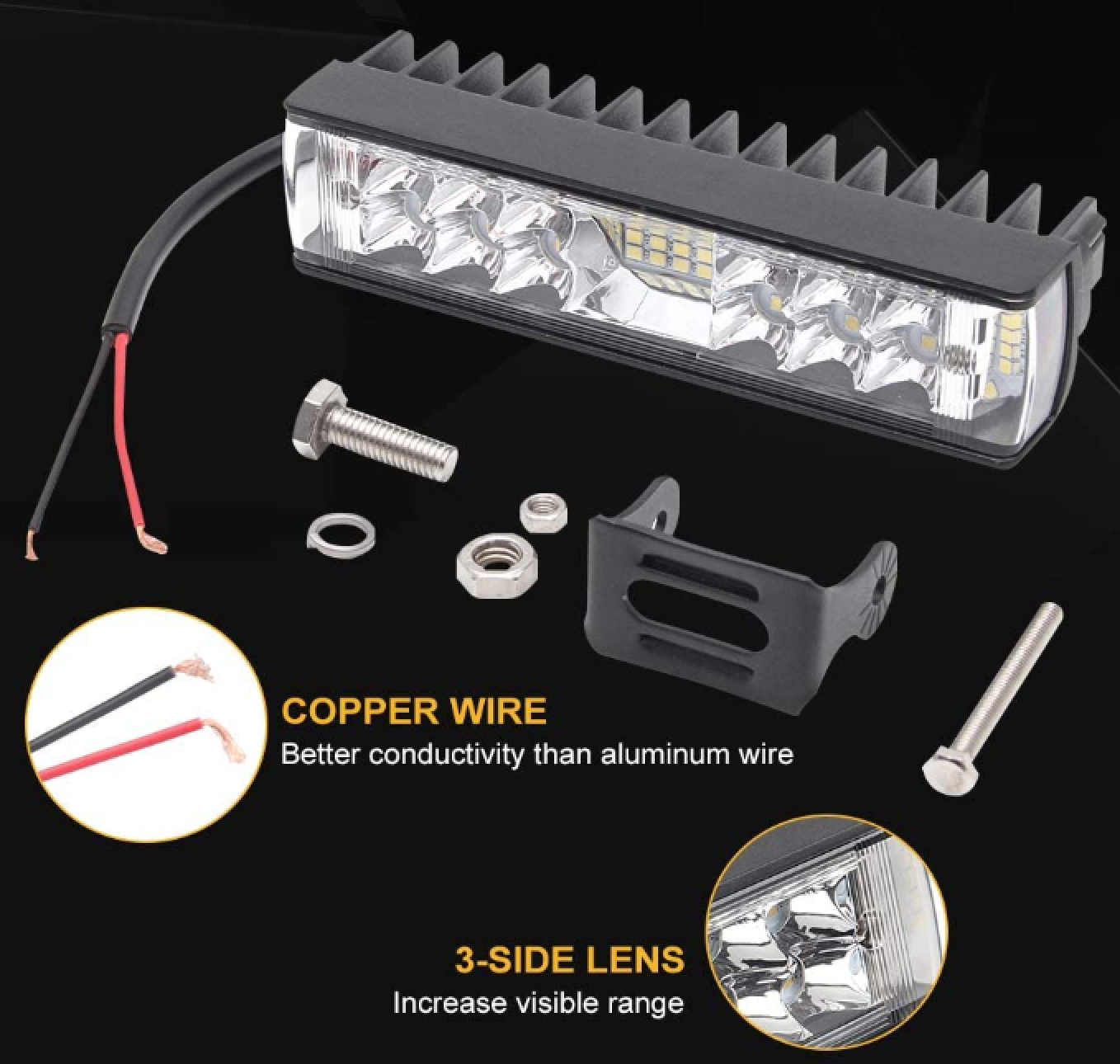 Code 4 LED 6″ 60 Watt (pair) Double Row Combo/Side Shooter Light Bars/Sold in Pairs