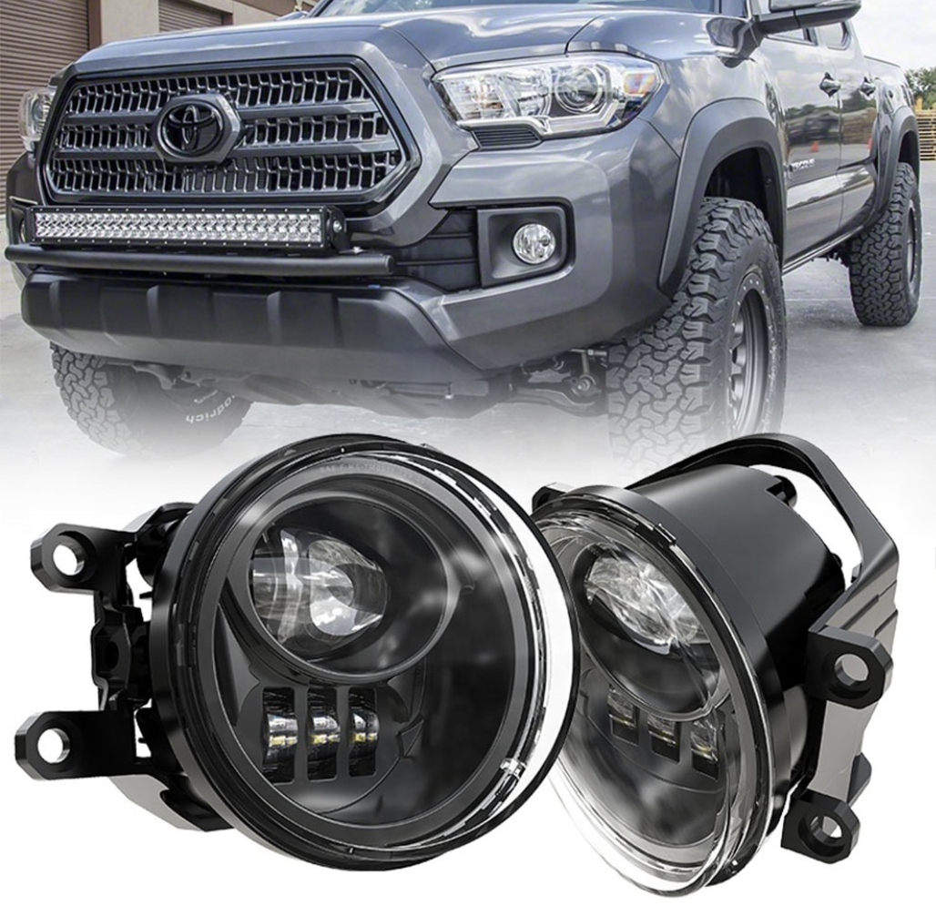 Code 4 LED 2016-Present Toyota Tacoma OEM Fog Light Upgrade in Black, sold in pairs