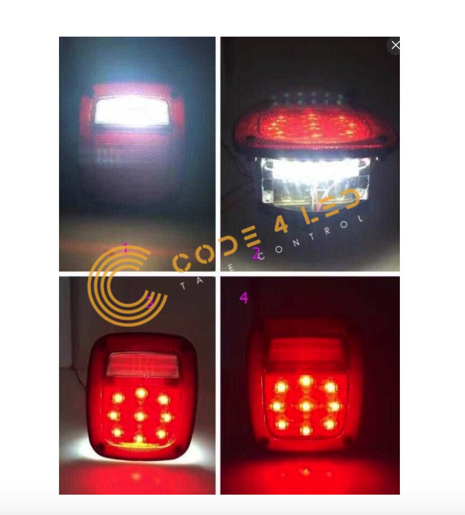 Code 4 LED 38 LED Universal Tail Brake Turn Stop License Back Up Lights For Truck Trailer Boat For Jeep Etc