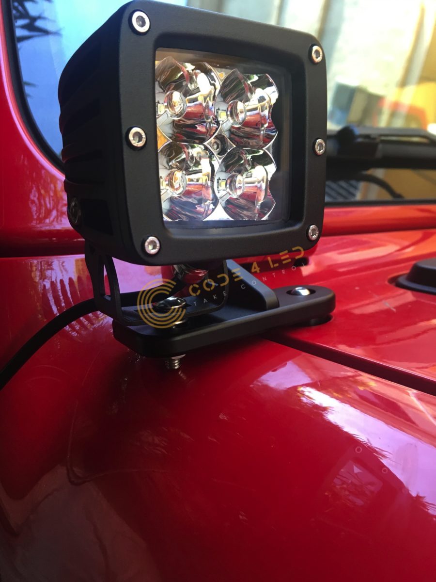 Code 4 LED 2018 and up Jeep Wrangler JL/JT A Pillar Pod Mount Set